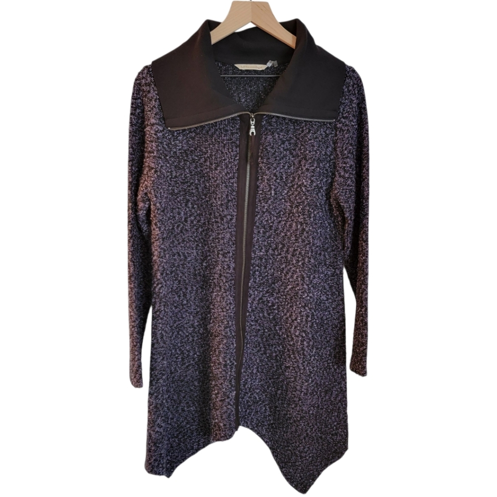Soft Surroundings Zip Up‎ Collared Sweater Asymetrical Jacket S